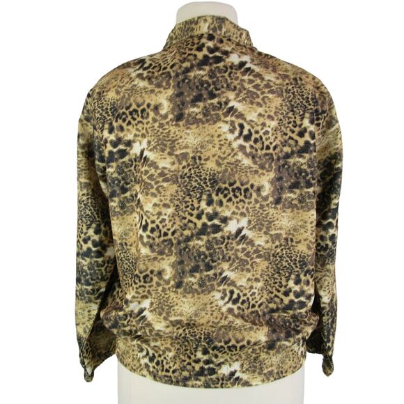 K.T. Golf Windbreaker Jacket Full Zip Front Animal Print Motif Sz Medium Pockets - Picture 2 of 11